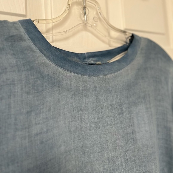 NWT California Moon Rise Blue Drape Back Blouse M - Picture 6 of 15